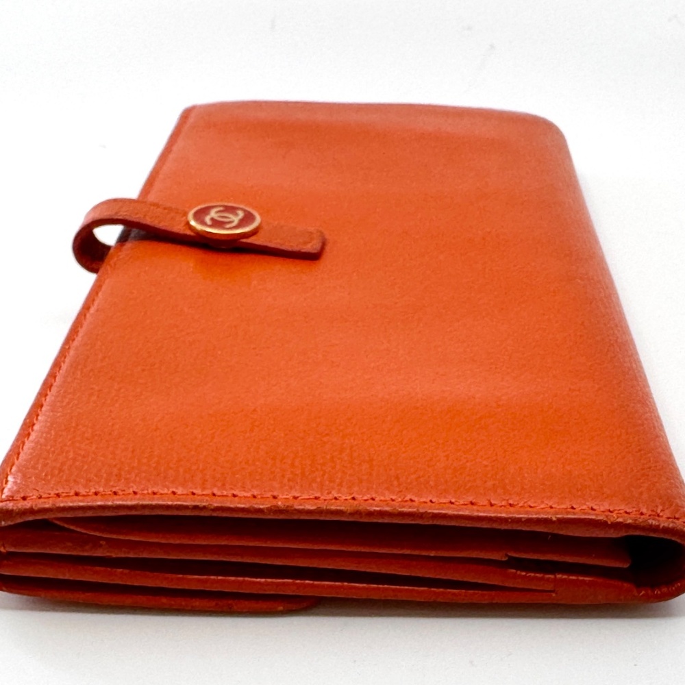 Authentic Chanel Coco Button Wallet, Orange Color… - image 3